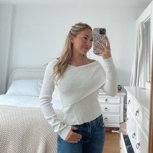 Neely white off shoulder sweater XS